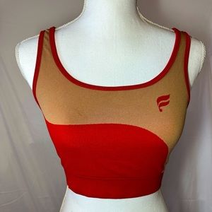 FABLETICS- Red and brown swirled sports bra. Medium.